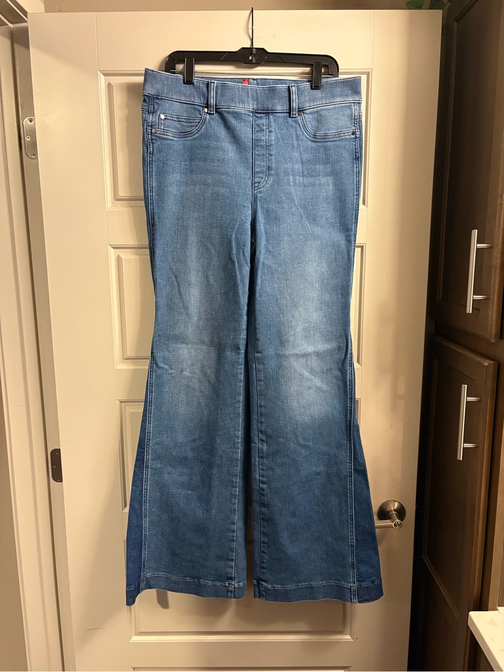 SPANX Light Blue Wide Leg Flare Jeans
